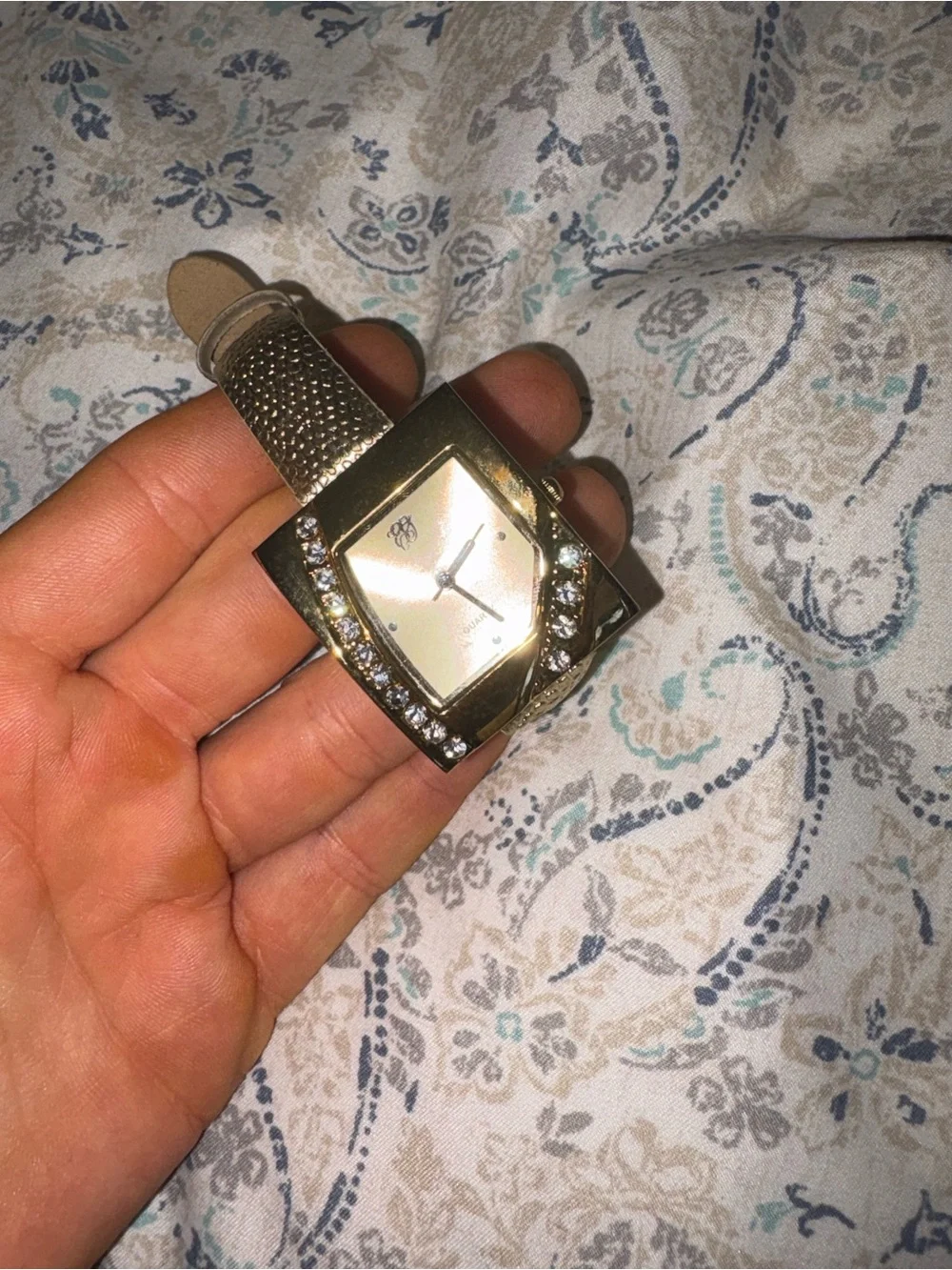 Elizabeth Taylor Gold-Tone White Diamonds Accent Women's Watch